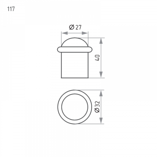 Ограничитель дверной напольный НОРА-М 117 хром